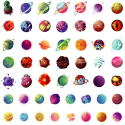 10/30/50PCS Kawaii Planet Graffiti Stickers Outer Space Cute Decals For Fridge Skateboard Helmet Bike Car Sticker Toy Decoration (Online Order Only)