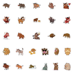 10/30/54PCS Wild Boar Cartoon Stickers Cute Animal Graffiti Kids Toys Luggage Laptop Phone Guitar Car Bike Decals Decoration Toy (ONLINE ORDER ONLY)