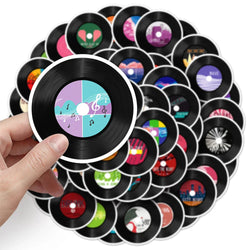 10/30/50pcs Cool Music Record Band Stickers Waterproof Cartoon Decals Laptop Notebook Motorcycle Car Decoration Sticker Kids Toy (Online Order Only)