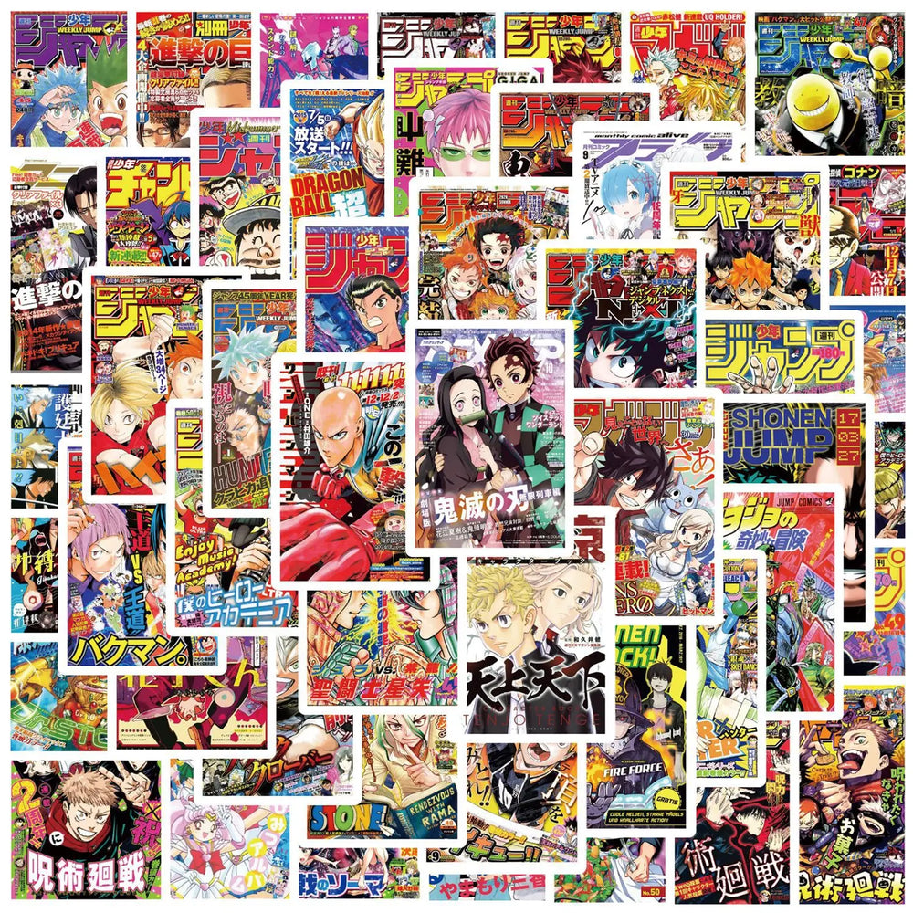 50pcs Anime Poster Stickers Pack Waterproof Laptop Phone Guitar Skateboard Decor (ONLINE ORDER ONLY)