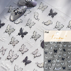 Oil Painting Style Rose Flowers Butterfly Wreath Floral Garland 5D Soft Relief Adhesive Nail Art Sticker Cute 3D Manicure Decals (ONLINE ORDER ONLY)