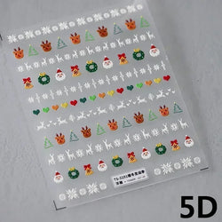 Snowman Apple Stars Gift Bell Snowflake Christmas Tree 3D Jelly Self Adhesive Nail Art Stickers Santa Claus Xmas Manicure Decals (ONLINE ORDER ONLY)