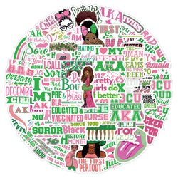 Sorority Cartoon Stickers for Phone Laptop Luggage Skateboard - 10/30/60PCS (ONLINE ORDER ONLY)