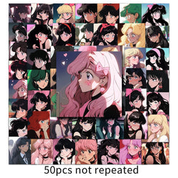 Anime Girl Stickers 10/30/50PCS for Phone Laptop Luggage Skateboard (Online Order Only)