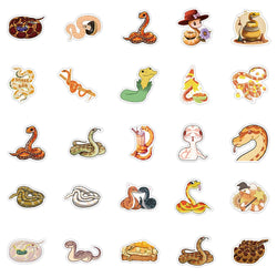10/30/54PCS Snake Cartoon Stickers Funny Animal Graffiti DIY Toy Luggage Laptop Phone Guitar Bike Skateboard Decals Decoration (Online Order Only)