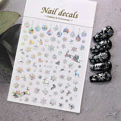 1PCS Laser Gold Snowflake Christmas Tree Nail Sticker 3D Adhesive Nail Decals Nail Art Accessories New Christmas Decoration 2024 (ONLINE ORDER ONLY)