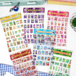 1 Sheets Snack House Series Sticker PET Star Flash Film Deco Scrapbook DIY Material Decoration Stationery Stickers (ONLINE ORDER ONLY)