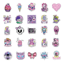 10/30/50PCS Cute Gothic Halloween Skull Magic Stickers DIY Laptop Luggage Skateboard Graffiti Decals Sticker for Kid Toys (Online Order Only)