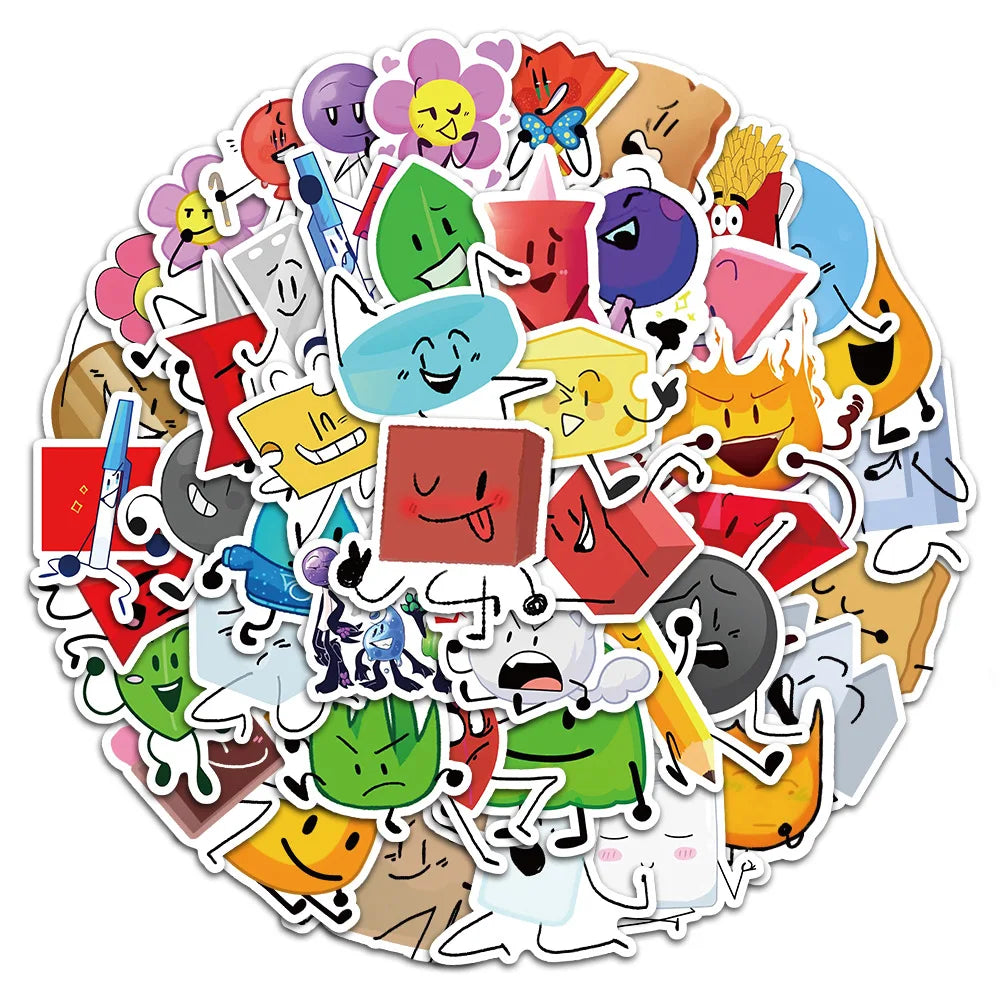 Battle for Dream Island Stickers - Cartoon Decals for Luggage, Laptop, Phone, Guitar, Car, Bike, Skateboard (Online Order Only)