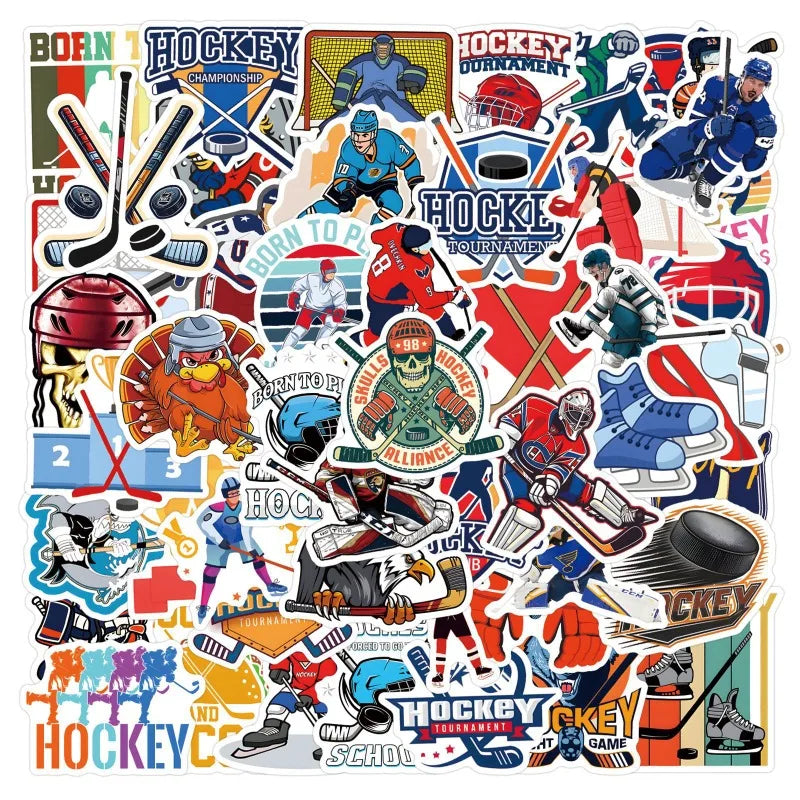 55pcs Cartoon Ice Hockey Stickers for Laptop, Phone, Water Bottle, Scooter, Suitcase, Refrigerator, Stationery (ONLINE ORDER ONLY)