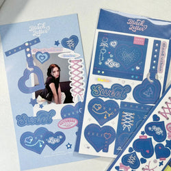 Korean Ins Creative Denim Pattern Stickers Scrapbooking Idol Album Decoration Sticker Aesthetic Personalized Kawaii Stationery (ONLINE ORDER ONLY)