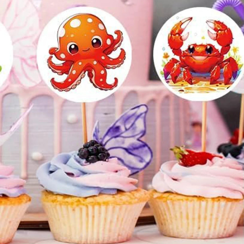 100-500pcs Cartoon Marine Animals Stickers Reward Stickers Party Gift Seal Label Children Stationery Stickers (ONLINE ORDER ONLY)