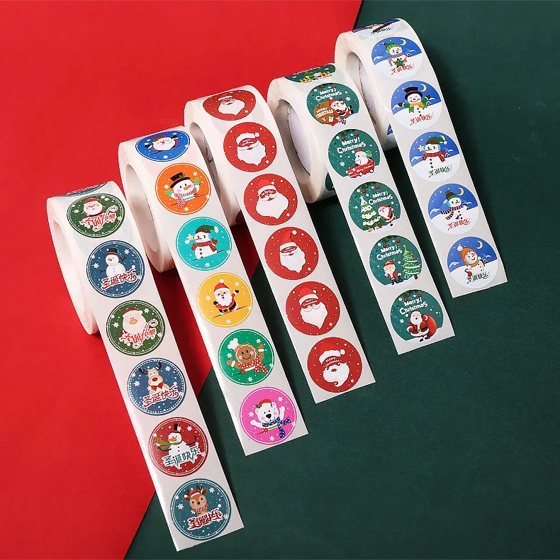 500Pcs Christmas Stickers 1inch Snowflakes Holiday Stickers Xmas Gift Label for Envelope Box Gift Decor (ONLINE ORDER ONLY)