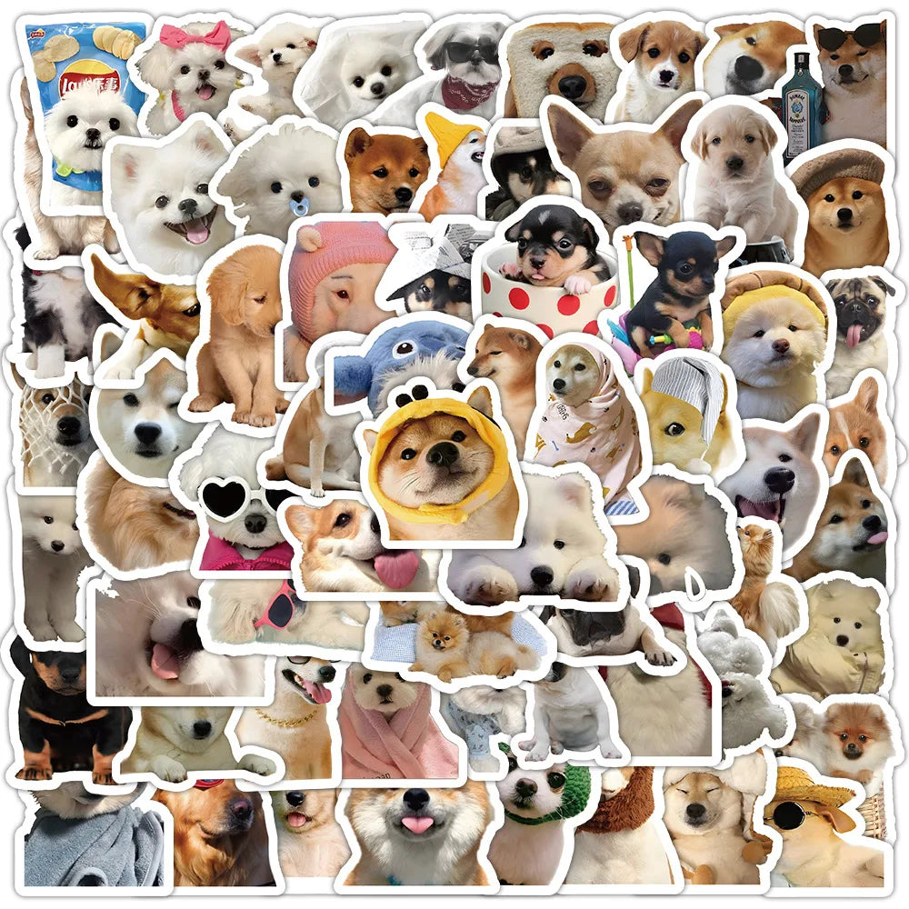 10/30/50/100PCS Cute Cartoon Dogs  Meme Graffiti Stickers Kids Toys DIY Diary Laptop Stationery Suitcase Phone Bike Funny Decals (ONLINE ORDER ONLY)