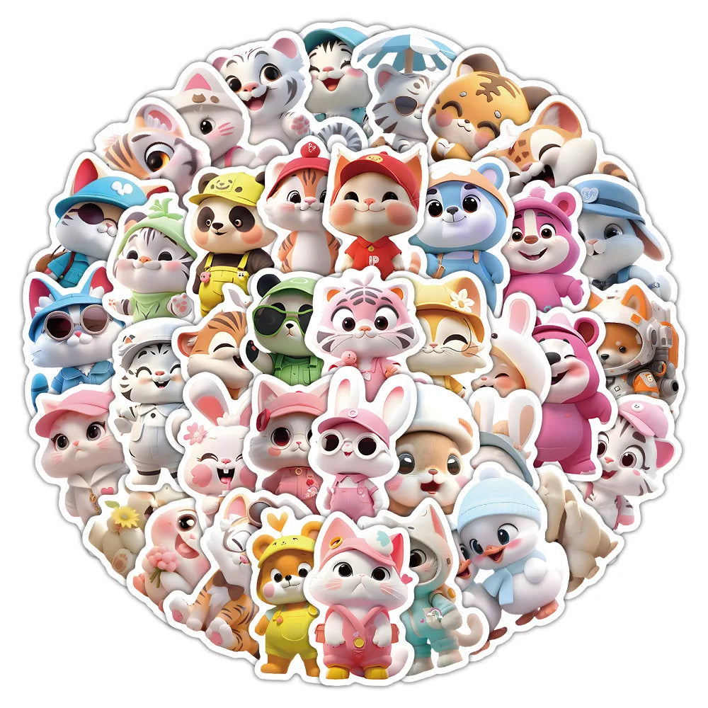 Kawaii Animal Stickers Cute Meme Decals for Luggage Laptop Phone Guitar Car Bike Skateboard Kids Toy (ONLINE ORDER ONLY)