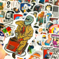 10/30/50PCS Punk Hip Hop Toolbox Graffiti Car Helmet Skull Welding Union Skateboard Mobile Phone Wall Sticker Wholesale (Online Order Only)