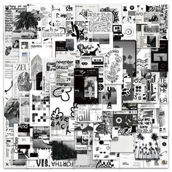 Graffiti Stickers Pack: Black White Art Decals for Phone, Skateboard, Fridge, Notebook, Car (Online Order Only)