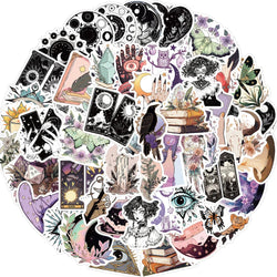 10/30/50pcs Bohemian Gothic Magic Witch Graffiti Stickers Decals Laptop Phone Luggage Skateboard Car Decoration Sticker Kid Toy (ONLINE ORDER ONLY)