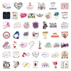50/100Pcs Mother's Day Sticker Quotes Sentences DIY Laptop Luggage Refrigerator Skateboard Toy Decal Sticker (ONLINE ORDER ONLY)