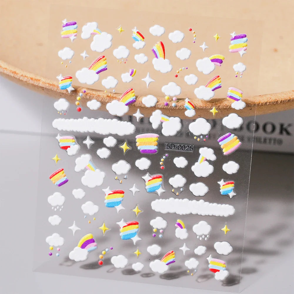 1Sheet Valentine's Day Decals 5D Nail Art Stickers Heart Self-Adhesive Slider Love Letters DIY Manicure Accessories "Dopamine" % (ONLINE ORDER ONLY)