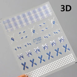 Charming Geometric Black Khaki Brown Grid Houndstooth Snowflake Flat Chic  Adhesive Nail Art Decoration Stickers Manicure Decals (Online Order Only)