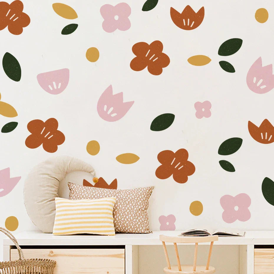 Boho Flowers Nursery Wall Stickers Removable Kids Room Decor (Online Order Only)