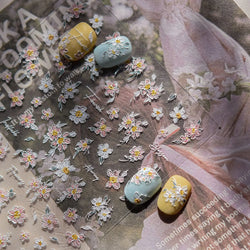 Colourful Daisy Cosmos Hot Stamping Petal Delicate and Pretty Plant Self Adhesive Nail Art Decoration Stickers Manicure Decals (ONLINE ORDER ONLY)