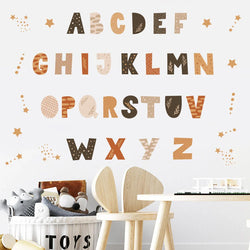 Boho Cartoon Alphabet Watercolor Wall Stickers Nursery Decor (Online Order Only)