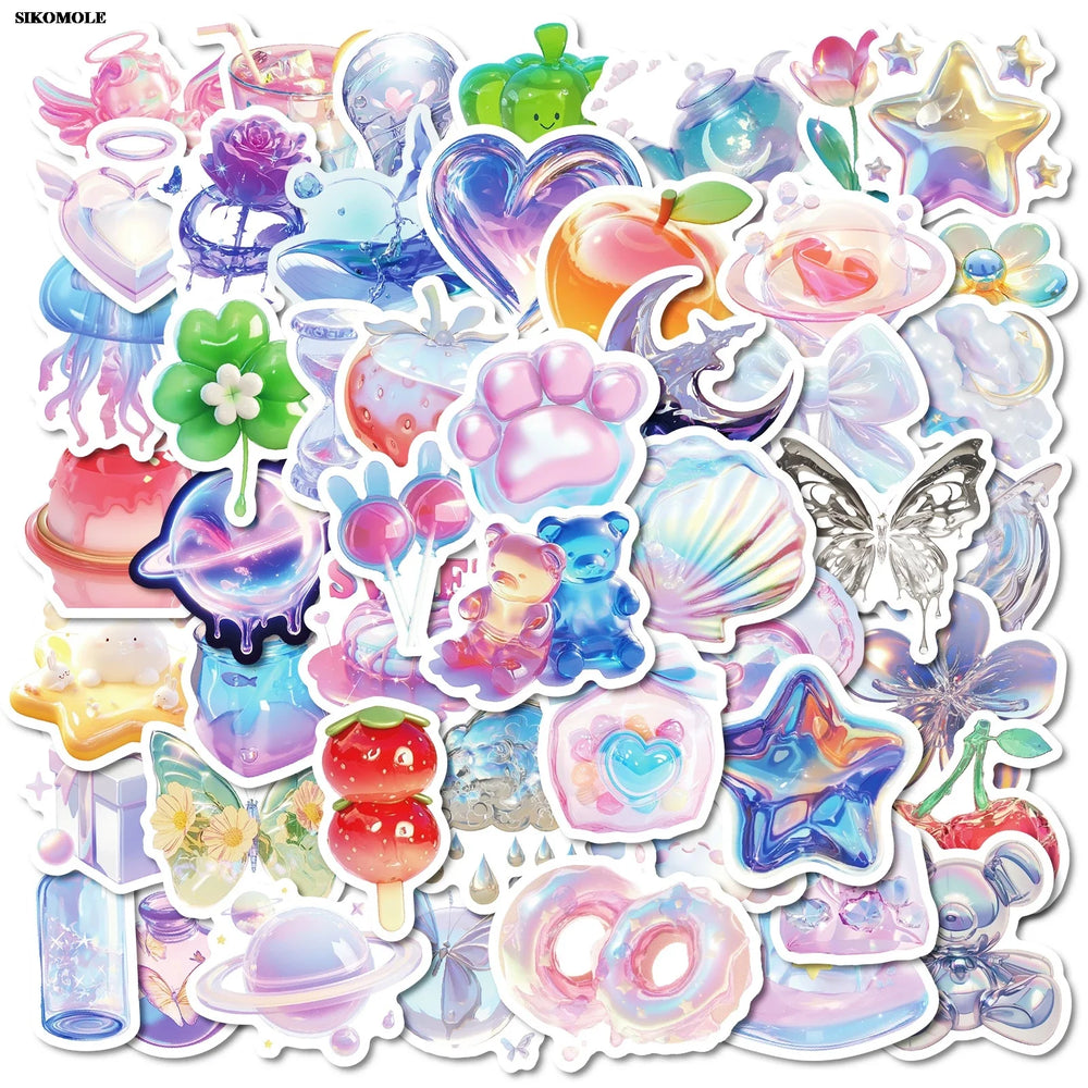 Liquid Metal Graffiti Stickers for DIY Motorcycle, Laptop, Skateboard, Notebook - 10/30/50PCS (Online Order Only)