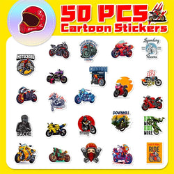 10/30/50PCS Fast Motorcycle PVC Sticky Sticker Aesthetic Chidlren's Stationery Decoration Scrapbooking Hand Accounting Supplies (ONLINE ORDER ONLY)