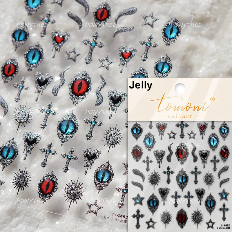 Black White Pearl Lace Butterfly Cross Retro Figure Flower Symmetric Self Adhesive Nail Art Stickers  Manicure Decals Wholesale (ONLINE ORDER ONLY)