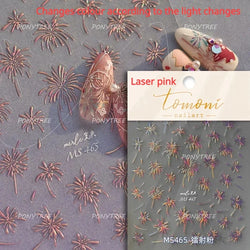 Fireworks Bloom Romantic Starry Sky Goldfish Metallics Color Gradient Self Adhesive Nail Art Stickers Halo Dyeing Manicure Decal (ONLINE ORDER ONLY)