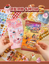 25 Pages Ins Retro Cute Food Cake Decorative Stickers Book Scrapbooking Phone Case DIY Journal Collage Material Sticker Gift (ONLINE ORDER ONLY)