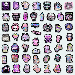 10/30/50PCS Cute Gothic Horror Halloween Skull Stickers Graffiti DIY Skateboard Phone Motorcycle Notebook Bike PVC Car Sticker (Online Order Only)