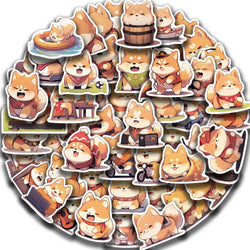 52Pcs Puppy Cartoon Stickers For Car Motorcycle Travel Luggage Guitar Waterproof Graffiti Kids Sticker (Online Order Only)