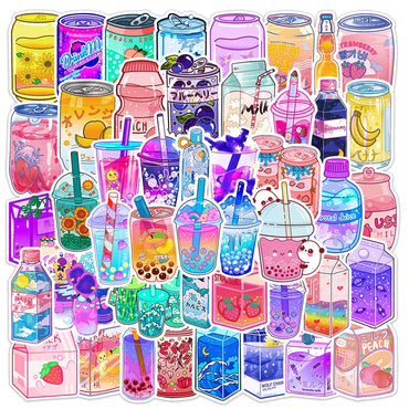 Cute Aesthetic Drink Stickers for Laptop, Phone, Luggage, Diary, Car, Kid Toy - 10/30/50PCS (Online Order Only)