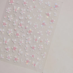Embossed Flower Pink Butterfly Lucky Peach Blossom Chic Spring Petal 5D Soft Relief Adhesive Nail Art Stickers Manicure Decals (Online Order Only)