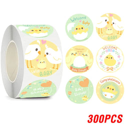 100-500pcs Cute Animal Encourage Sticker Kawaii Children Reward Stickers Creative School Supplies 2.5cm Circle Kids Toy Stickers (ONLINE ORDER ONLY)