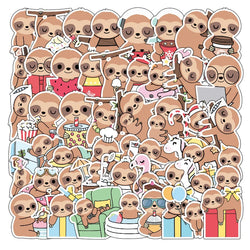 Sloth Cartoon Stickers for Luggage, Water Bottle, Phone, Laptop, Guitar, Scrapbook - 10/25/50pcs (ONLINE ORDER ONLY)