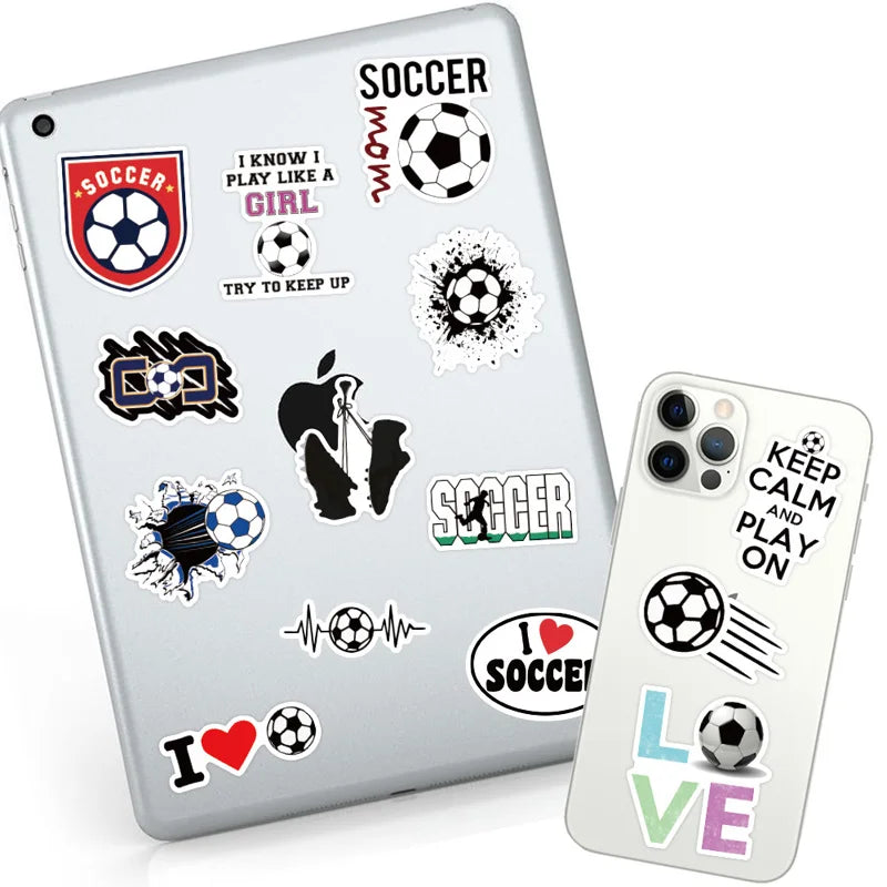 50 Pcs/Set Football Soccer Graffiti Stickers for Laptop Phone Luggage Notebook Decal Decoration Scrapbook Sticker Kids Gift (ONLINE ORDER ONLY)