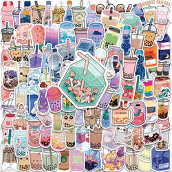 50PCS Cute Cartoon Milk Tea Stickers for Kids - Aesthetic Scrapbook, Phone, Laptop, Luggage (Online Order Only)