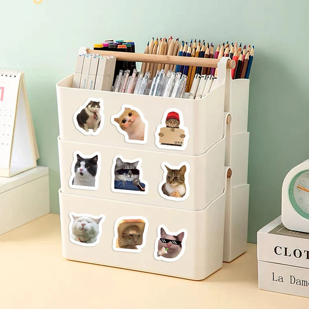 100-500pcs Funny Cats Cartoon Animals Stickers DIY Phone Guitar Laptop Notebook Suitcase Waterproof Sticker Kids Toy (ONLINE ORDER ONLY)