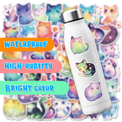 10/30/50PCS Starry Cat Stickers Cute Cat Sticker Animal Decoration Fridge Luggage Laptop Phone Guitar Car Bike Skateboard Toy (Online Order Only)