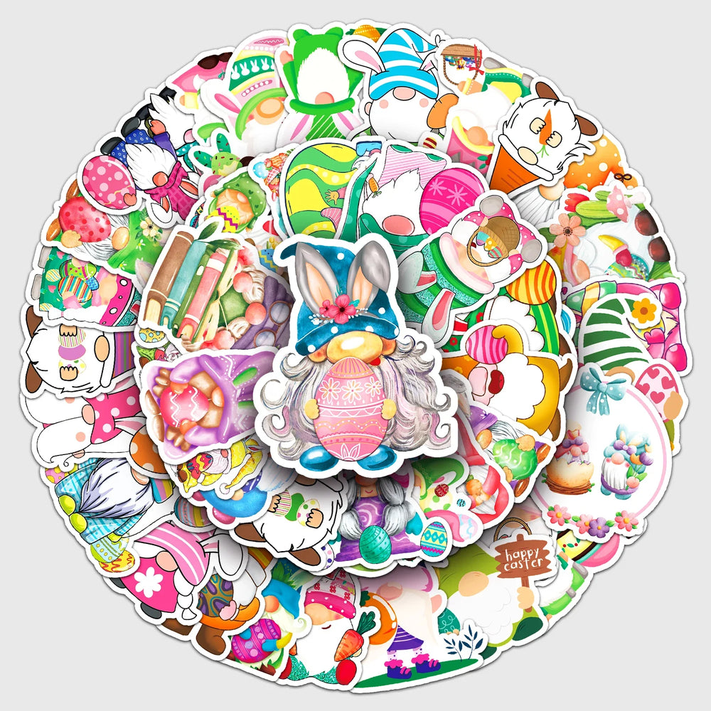 50Pcs Easter Dwarf Cartoon Waterproof Vinyl Stickers for Skateboard Snowboard Home Decor (Online Order Only)