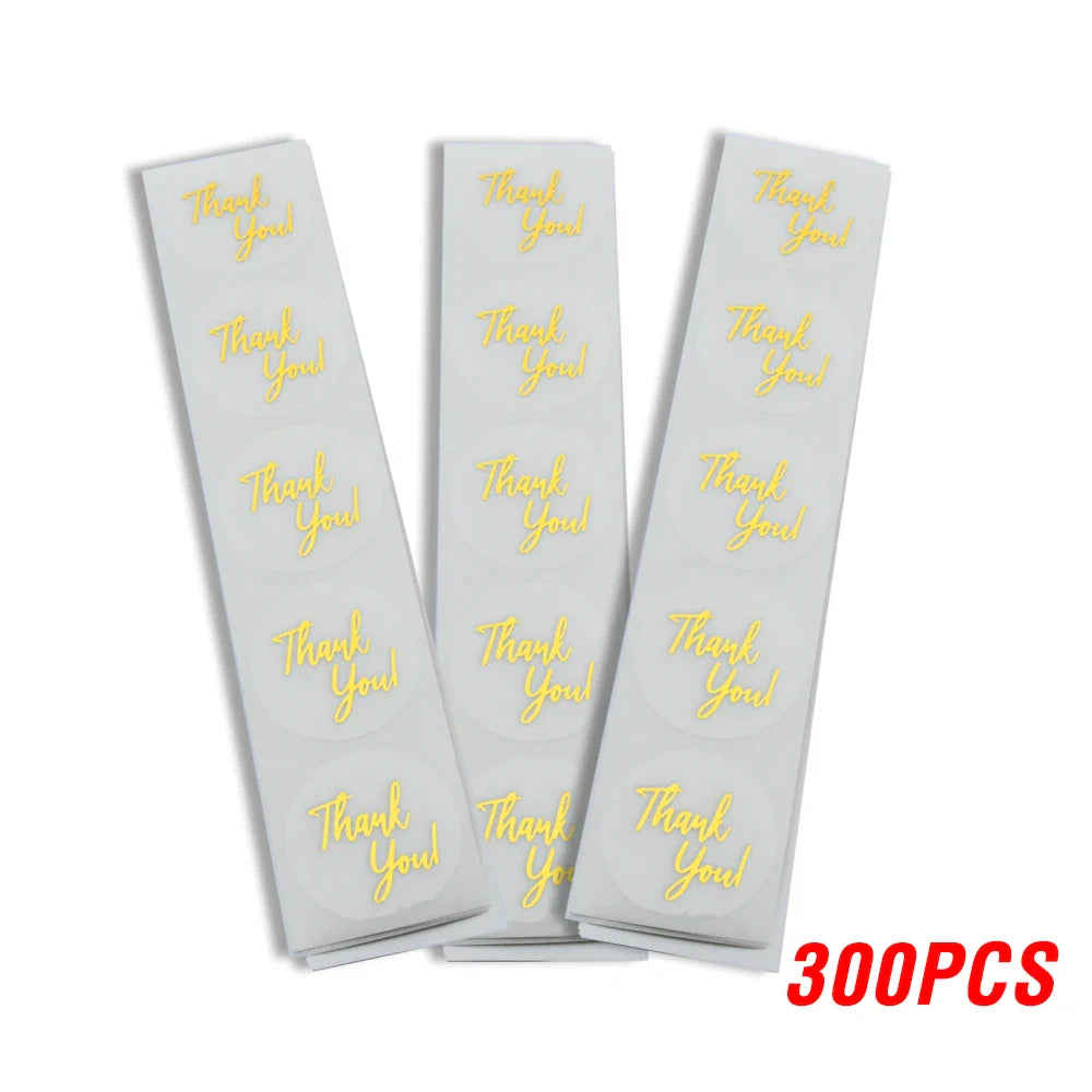 100-500pcs Thank You For Your Order Transparent Gold Label Baking Wedding Exquisite Gift Card Envelope Sealing Label Sticker (Online Order Only)