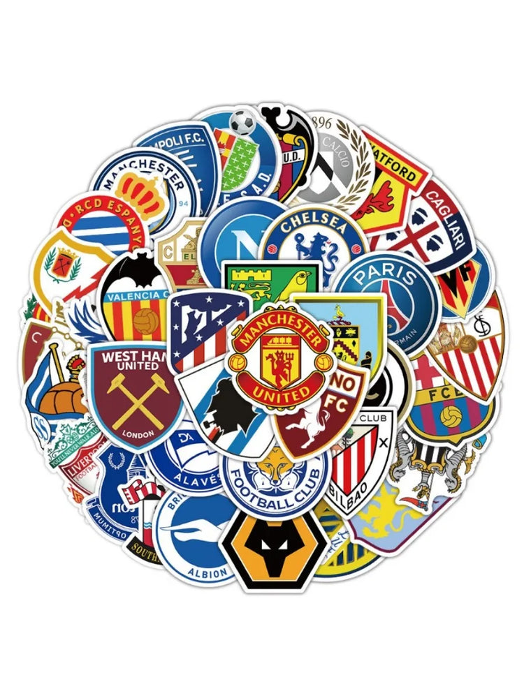 50 football club benchmarking stickers, personalized and creative handbill stickers, mobile phone and skateboard decorations (Online Order Only)