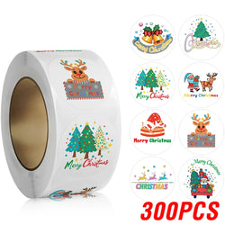 100-500pcs Santa Claus Tree Paper Label Cartoon Merry Christmas Sticker New Year Cute Snowman Stationery Stickers For Kids Gift (Online Order Only)