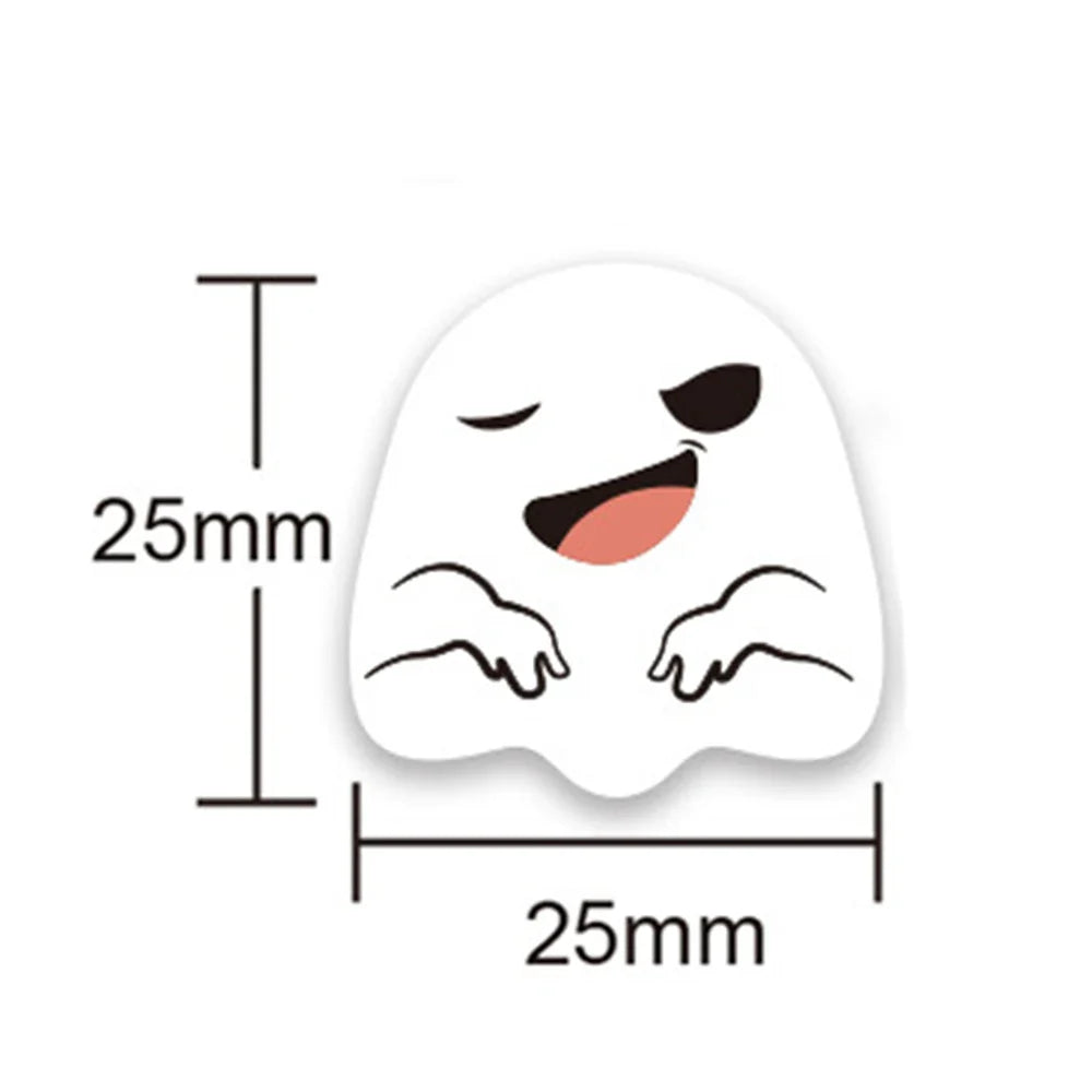 100-500pcs Halloween Sticker Ghost Labels Gift Candy Bags Seal Stickers Halloween DIY Package Paper Sticker Party Decoration (Online Order Only)