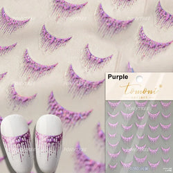 French Romantic Tassel Crescent Moon Laser Charming Gold Silver Arc Self Adhesive Nail Art Stickers Hot Stamping Manicure Decals (Online Order Only)