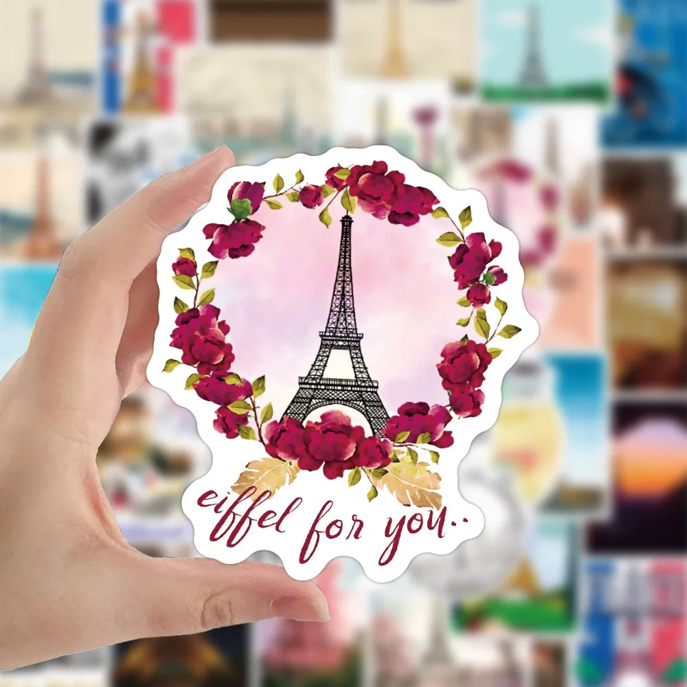Eiffel Tower Landmark Stickers Decals for Laptop, Fridge, Phone, Car - 10/30/50PCS (ONLINE ORDER ONLY)